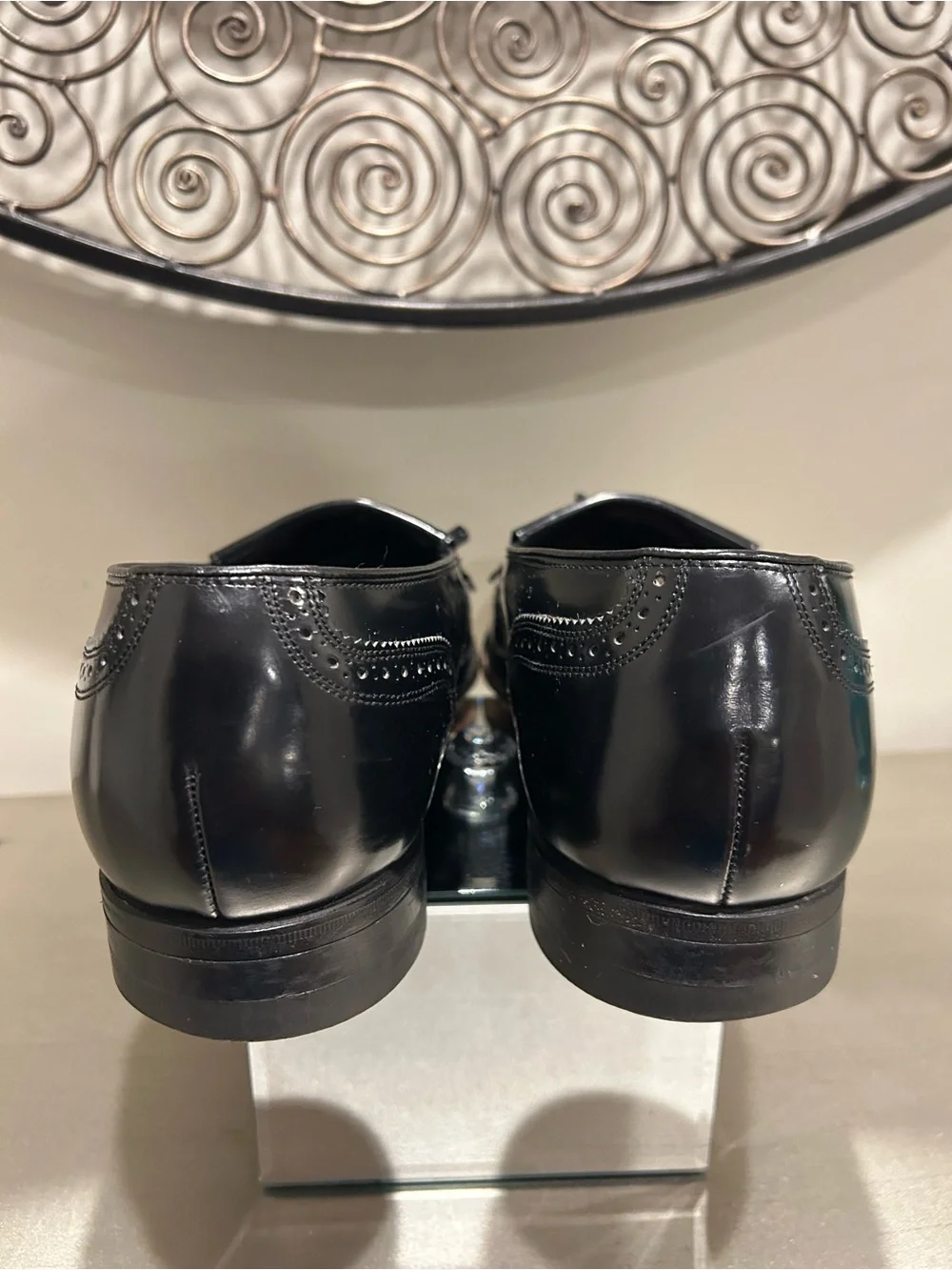 Vintage Florsheim Imperial 11D Black Leather Wingtip Kiltie Tassel Loafers USA